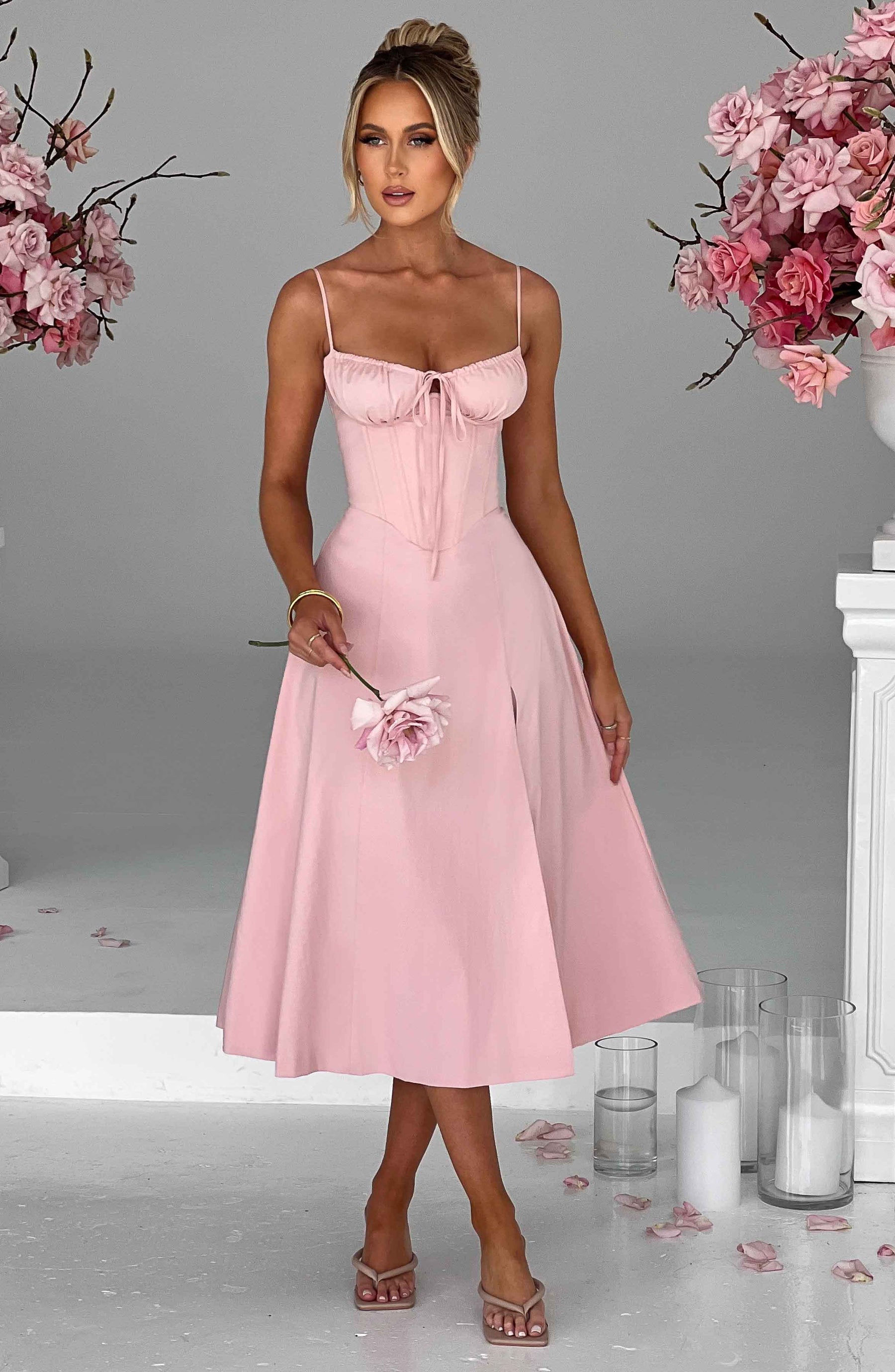 Deanna Midi Dress - Blush Ryvelle
