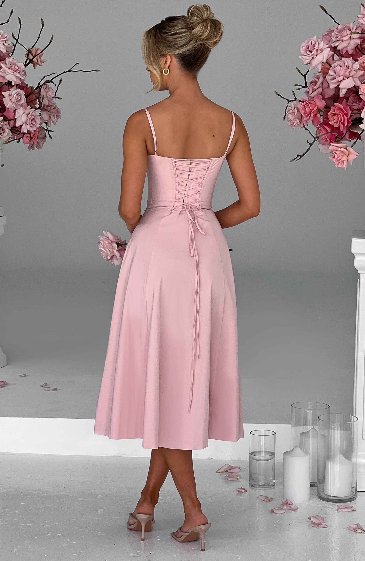 Deanna Midi Dress - Blush Ryvelle