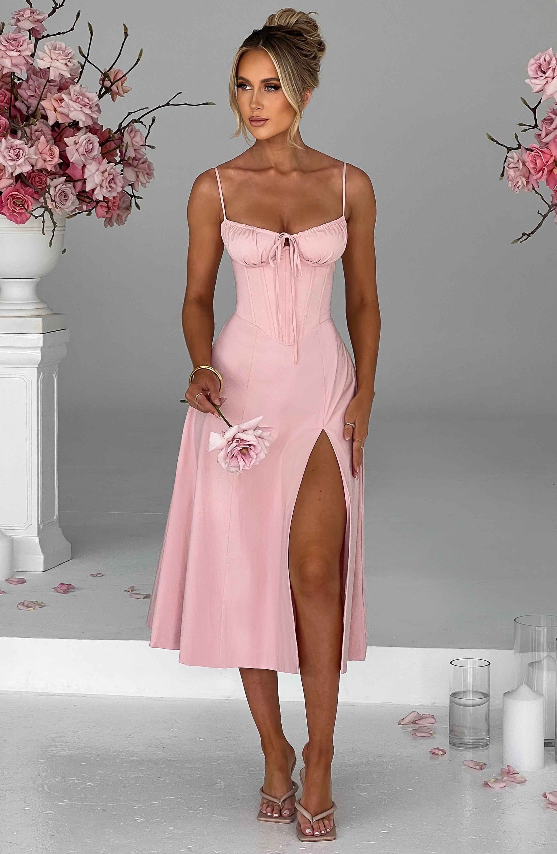 Deanna Midi Dress - Blush Ryvelle