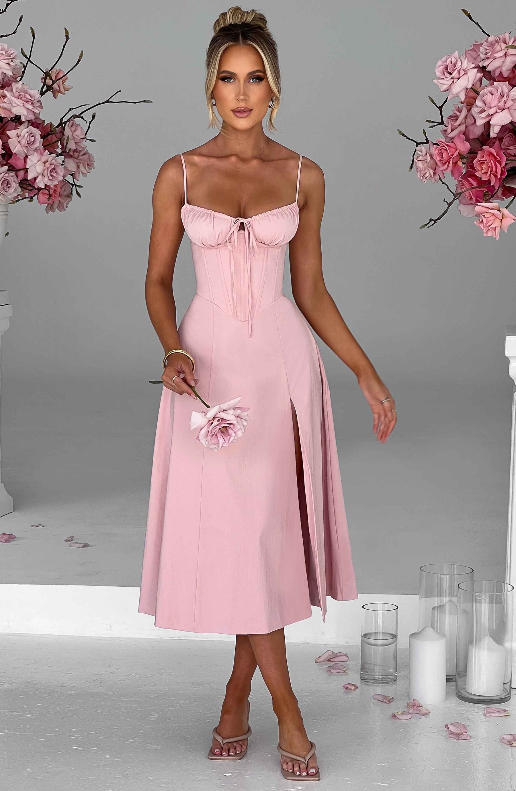 Deanna Midi Dress - Blush Ryvelle