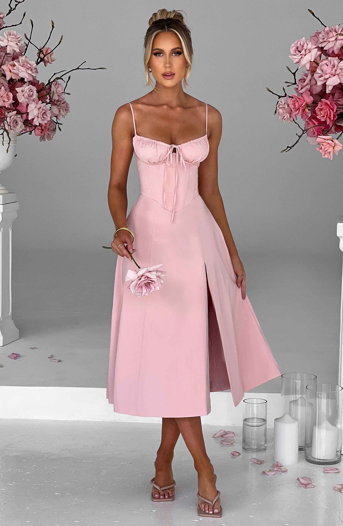 Deanna Midi Dress - Blush Ryvelle