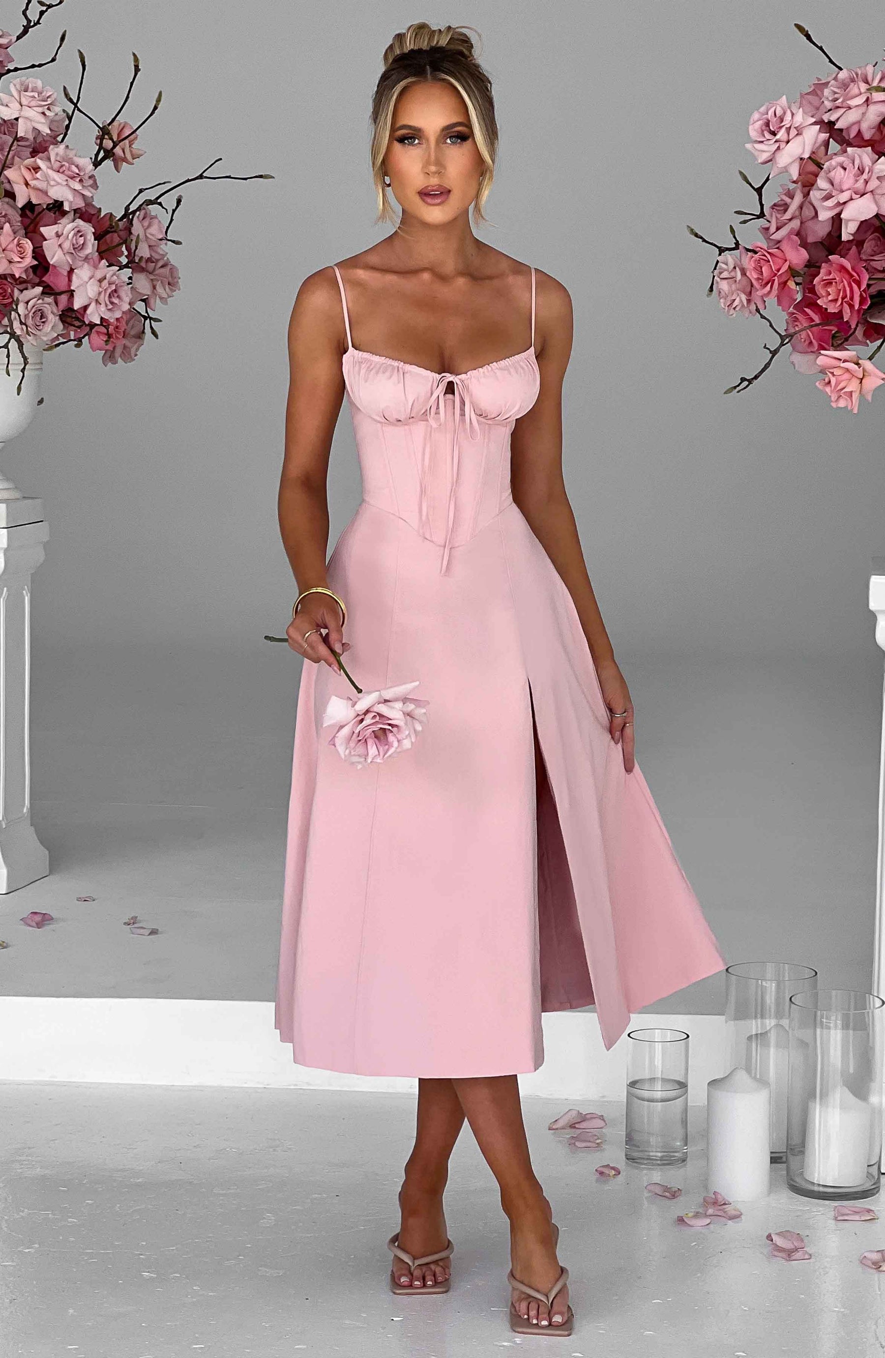 Deanna Midi Dress - Blush Ryvelle