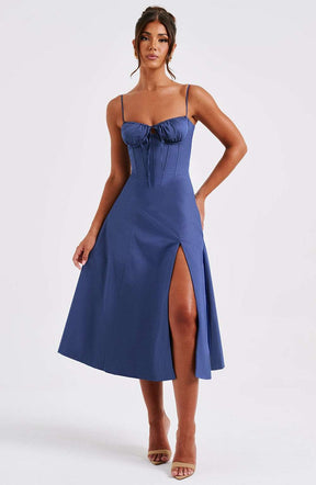 Deanna Midi Dress - Navy Ryvelle