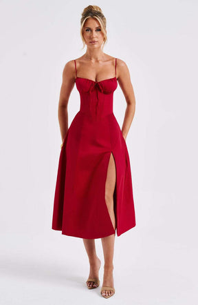 Deanna Midi Dress - Red Ryvelle