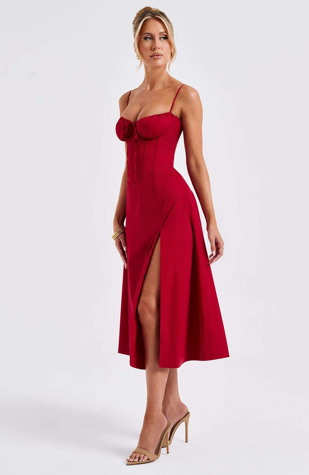 Deanna Midi Dress - Red Ryvelle