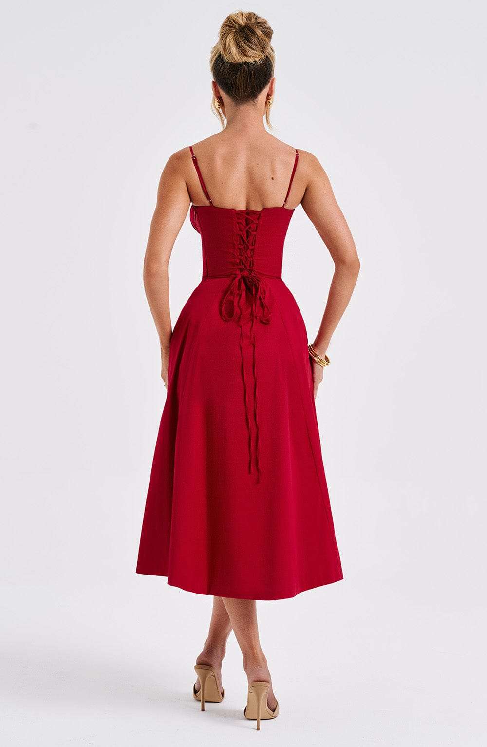 Deanna Midi Dress - Red Ryvelle
