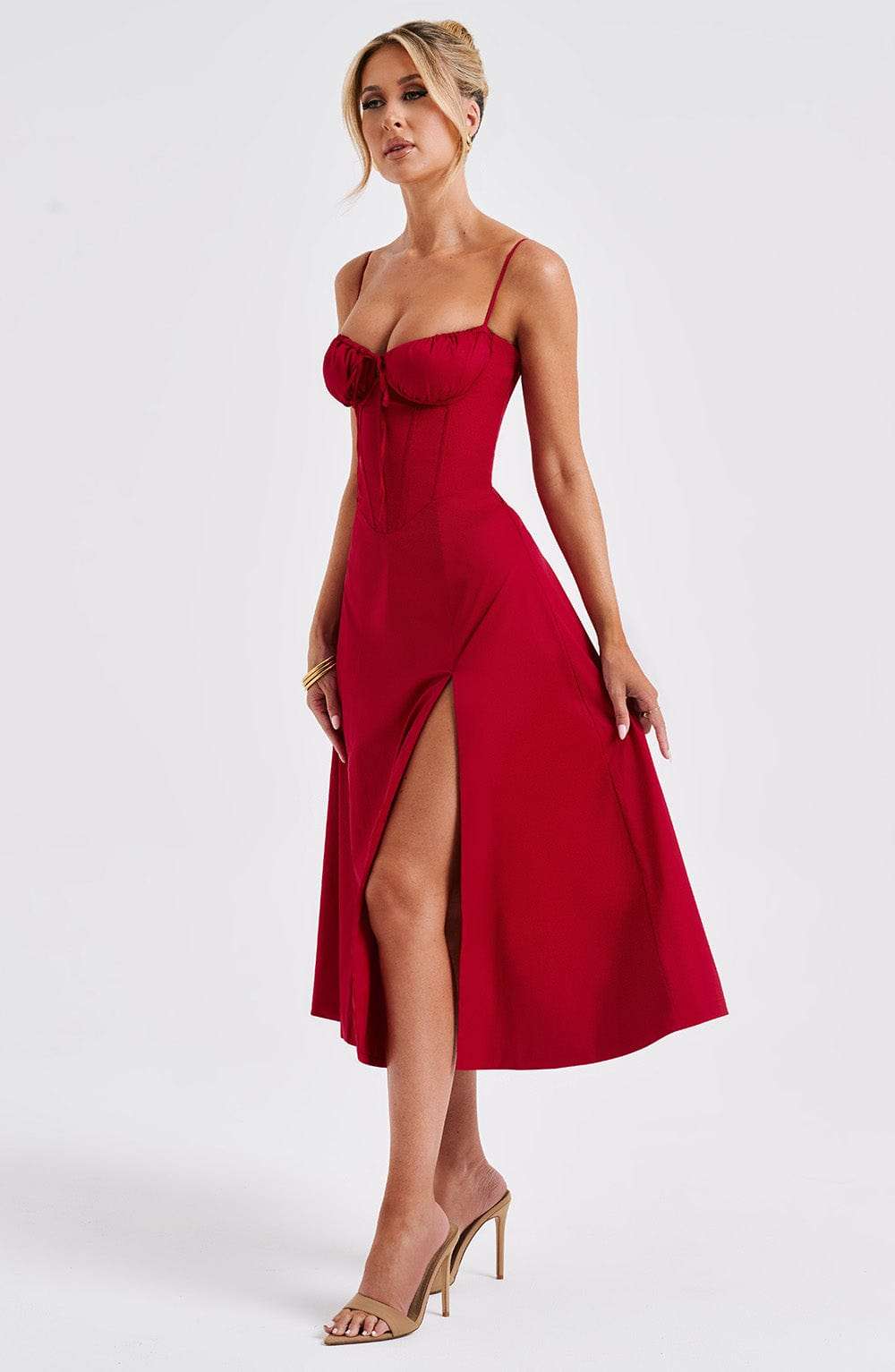 Deanna Midi Dress - Red Ryvelle