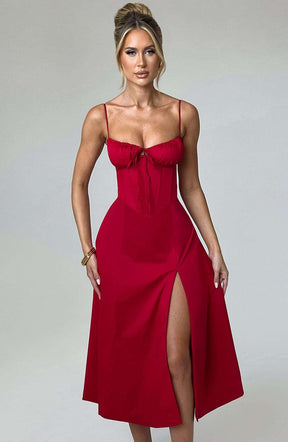 Deanna Midi Dress - Red Ryvelle
