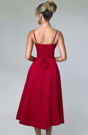 Deanna Midi Dress - Red Ryvelle