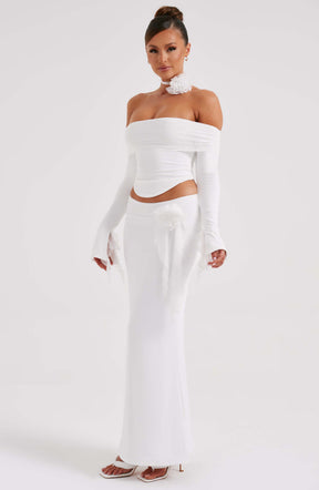 Deema Maxi Skirt - Ivory Ryvelle