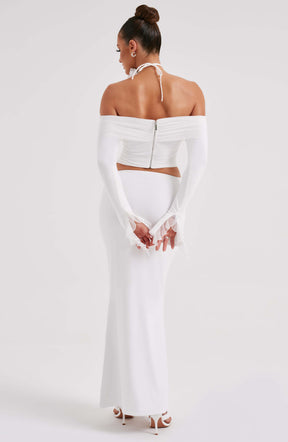 Deema Maxi Skirt - Ivory Ryvelle