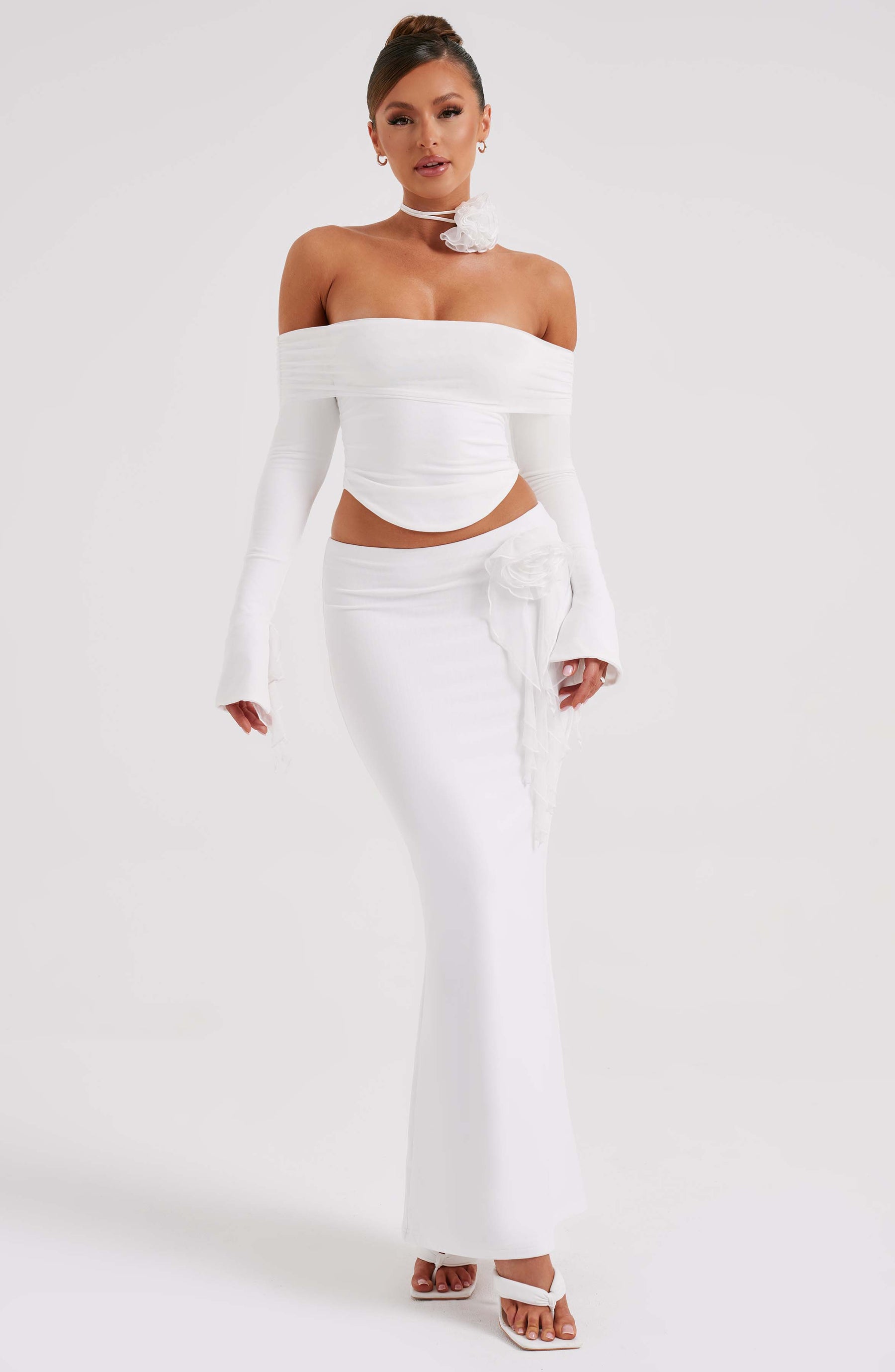 Deema Maxi Skirt - Ivory Ryvelle