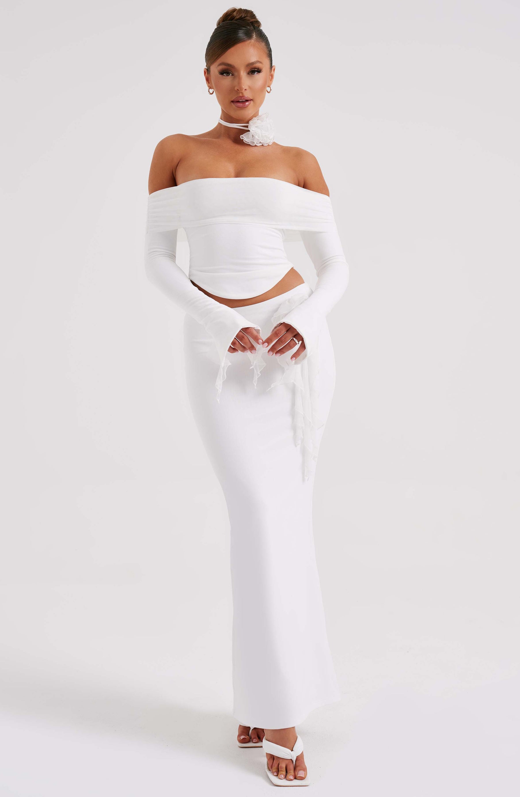 Deema Maxi Skirt - Ivory Ryvelle