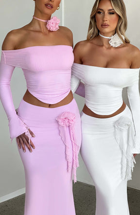 Deema Maxi Skirt - Ivory Ryvelle