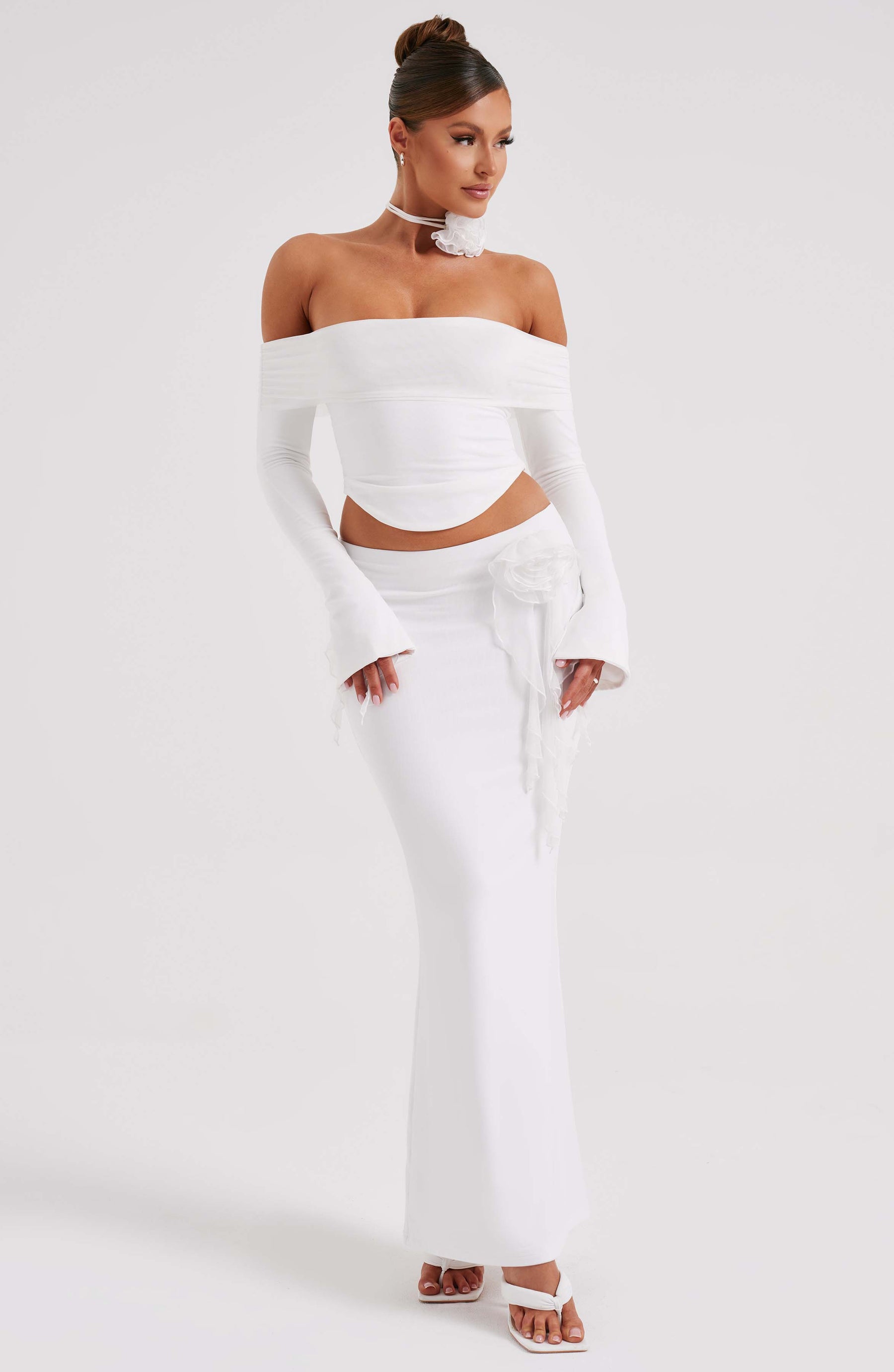 Deema Maxi Skirt - Ivory Ryvelle