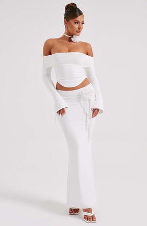 Deema Maxi Skirt - Ivory Ryvelle