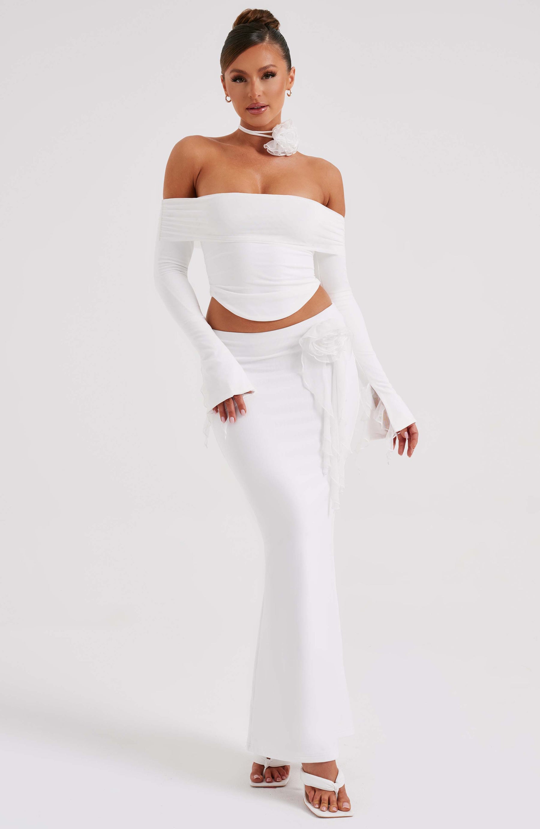 Deema Maxi Skirt - Ivory Ryvelle