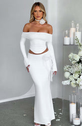Deema Maxi Skirt - Ivory Ryvelle