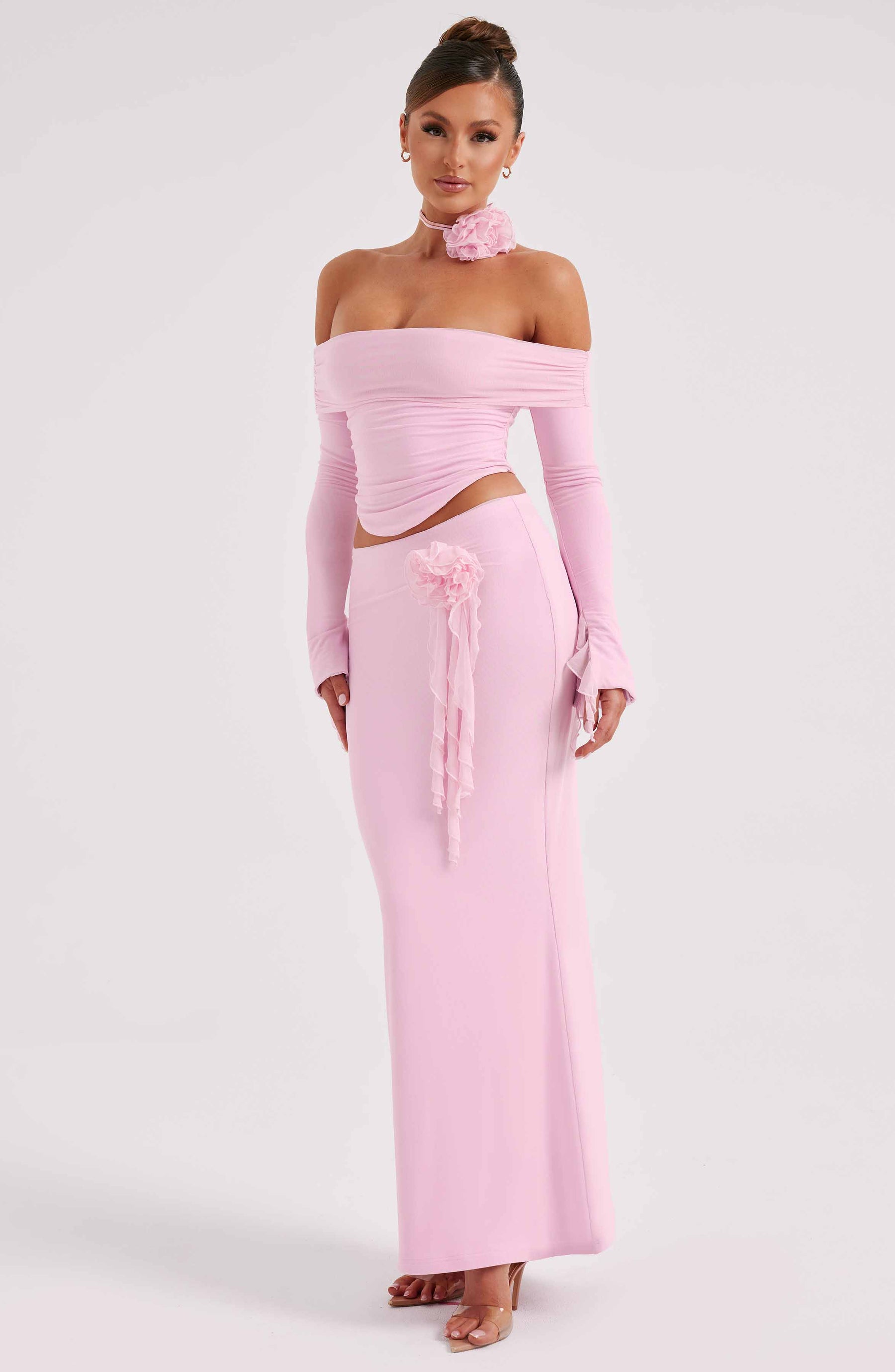 Deema Maxi Skirt - Pink Ryvelle