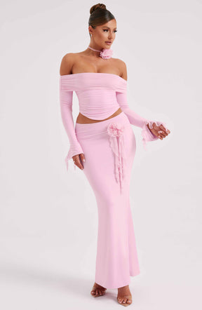 Deema Maxi Skirt - Pink Ryvelle