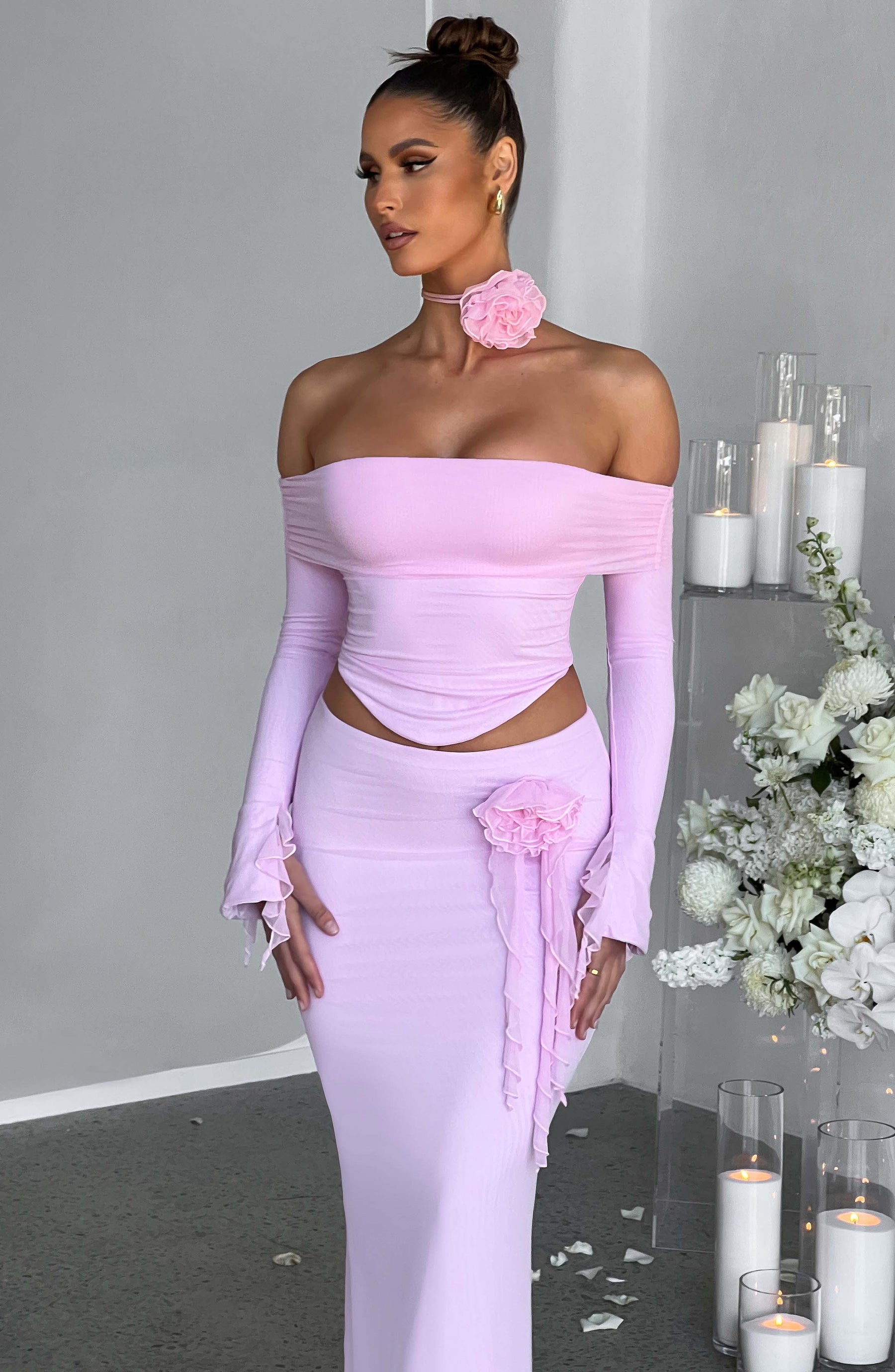 Deema Maxi Skirt - Pink Ryvelle