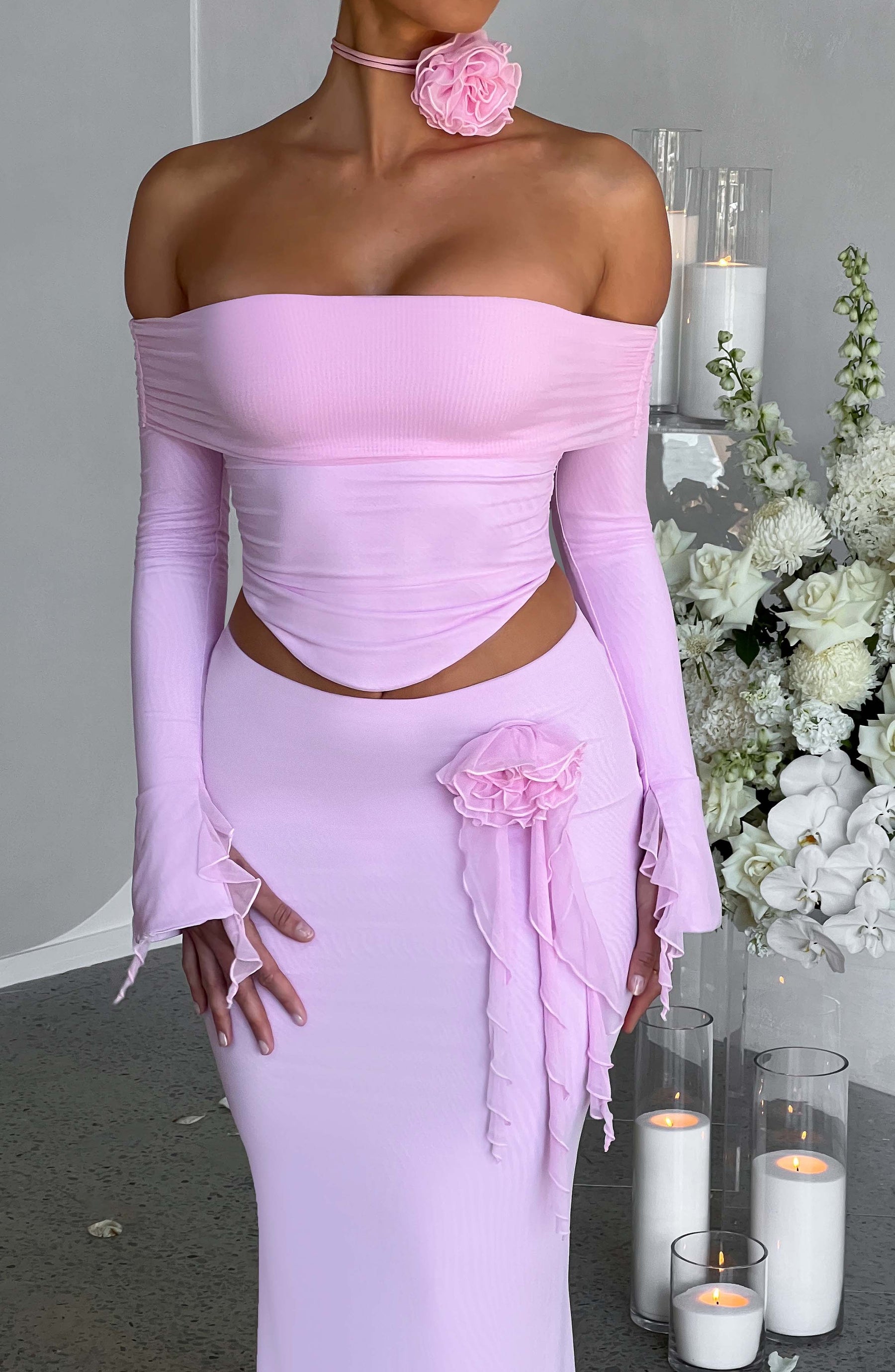 Deema Maxi Skirt - Pink Ryvelle