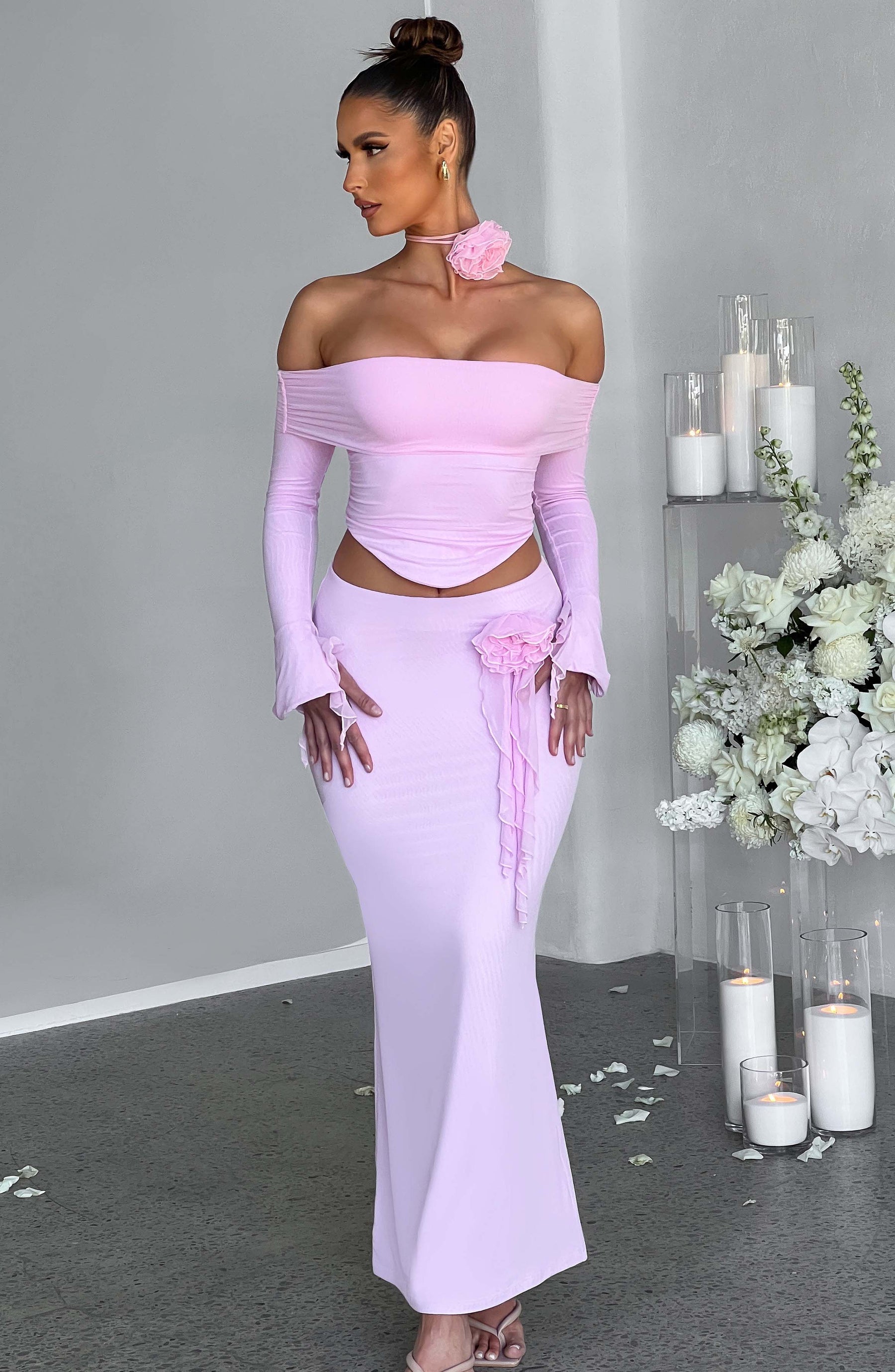 Deema Maxi Skirt - Pink Ryvelle