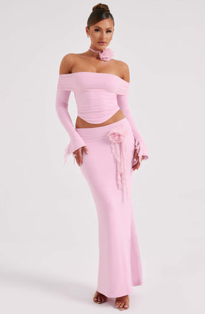 Deema Maxi Skirt - Pink Ryvelle