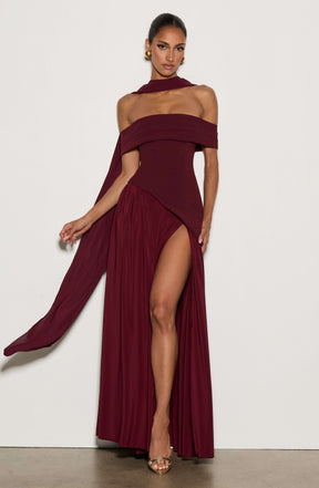 Delilah Maxi Dress - Cherry Lacquer Ryvelle