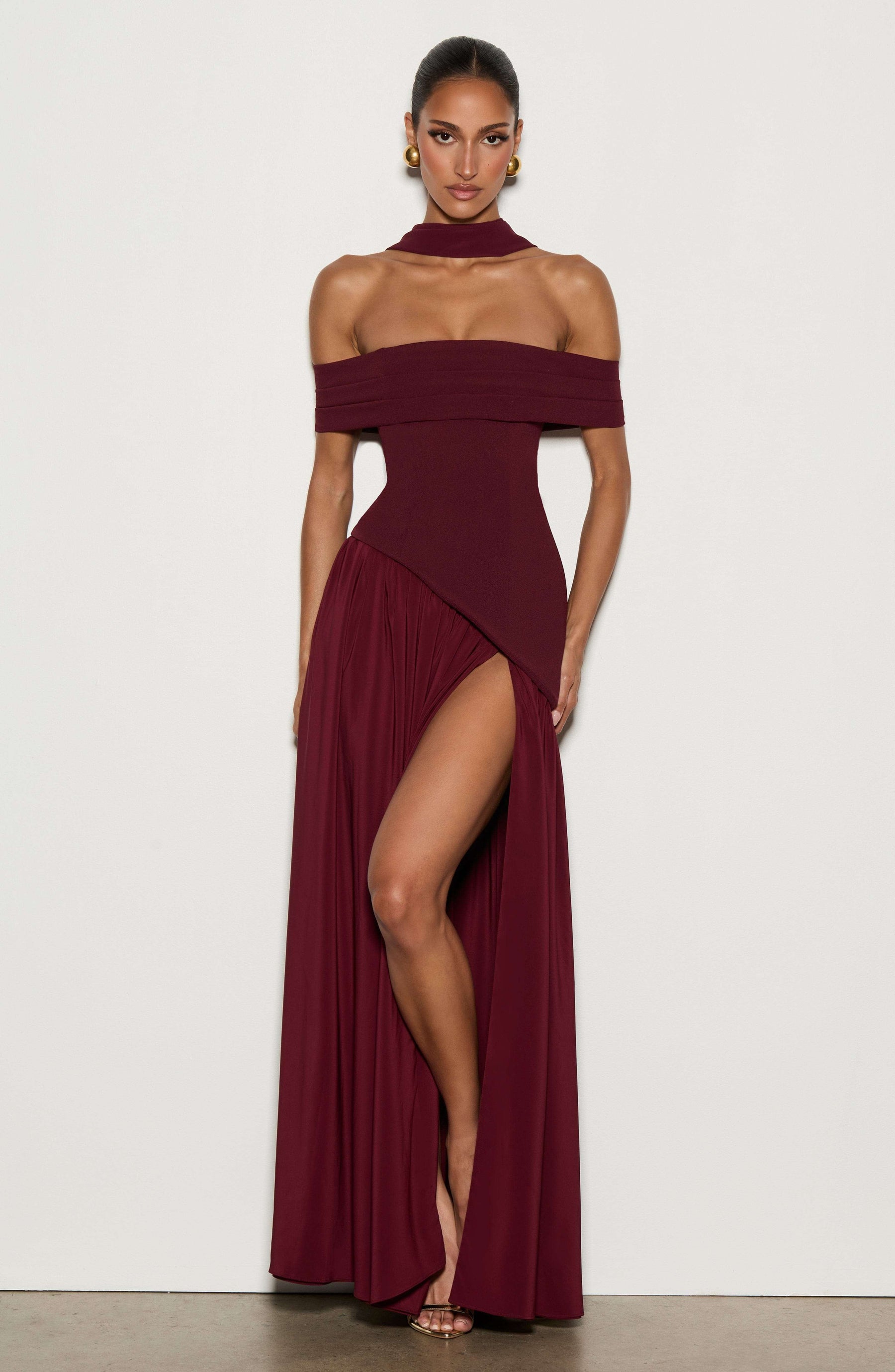 Delilah Maxi Dress - Cherry Lacquer Ryvelle