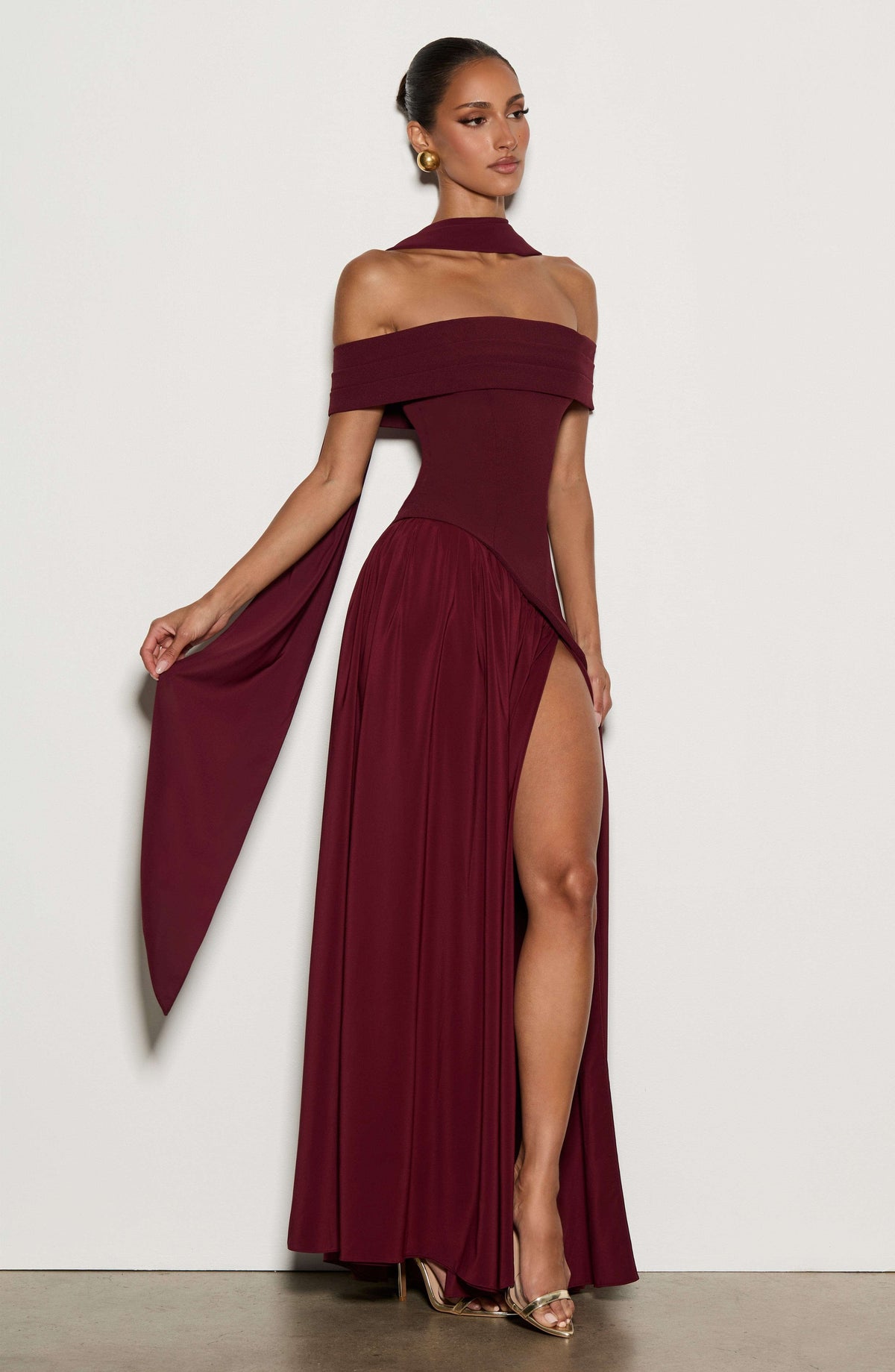 Delilah Maxi Dress - Cherry Lacquer Ryvelle