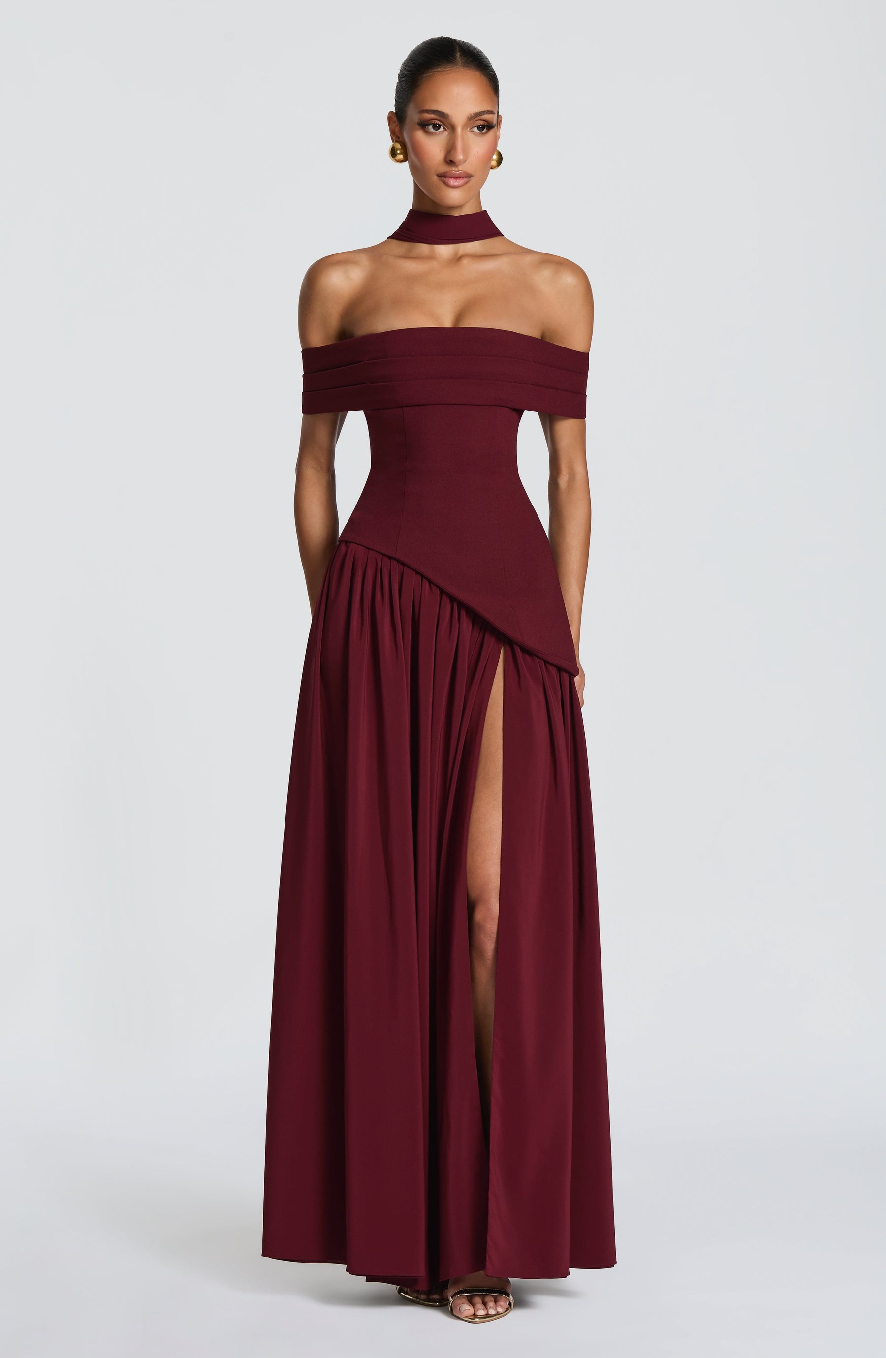 Delilah Maxi Dress - Cherry Lacquer Ryvelle