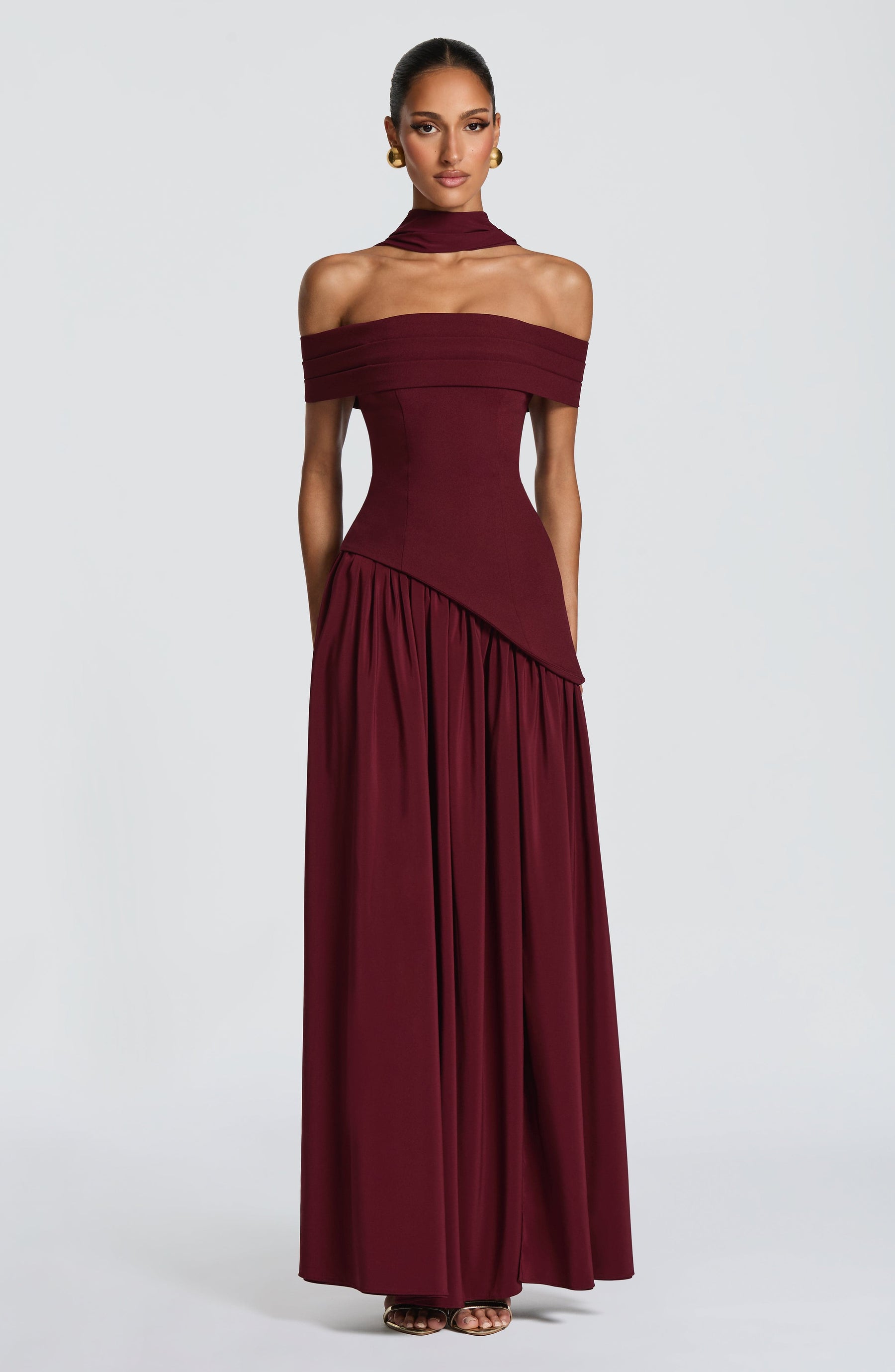 Delilah Maxi Dress - Cherry Lacquer Ryvelle