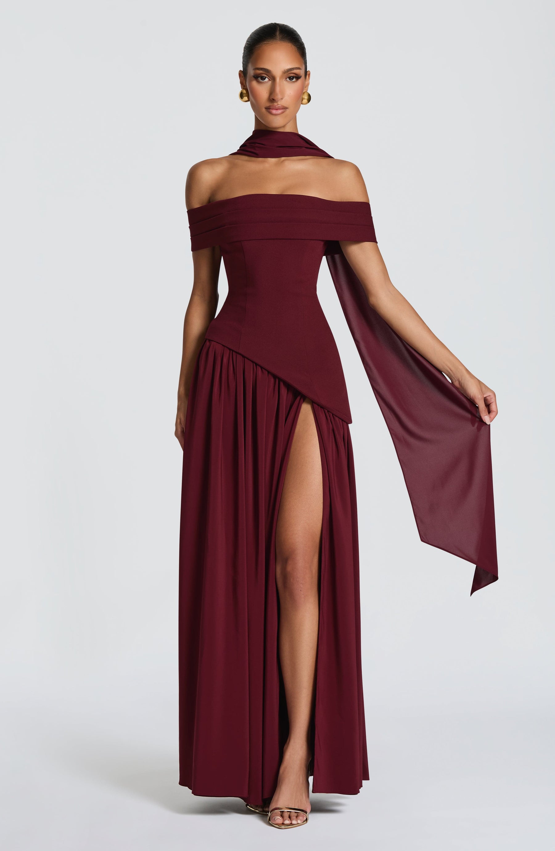 Delilah Maxi Dress - Cherry Lacquer Ryvelle
