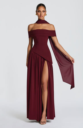 Delilah Maxi Dress - Cherry Lacquer Ryvelle