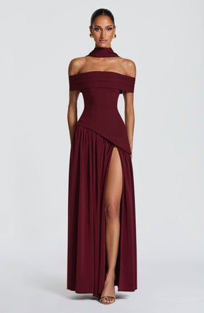 Delilah Maxi Dress - Cherry Lacquer Ryvelle