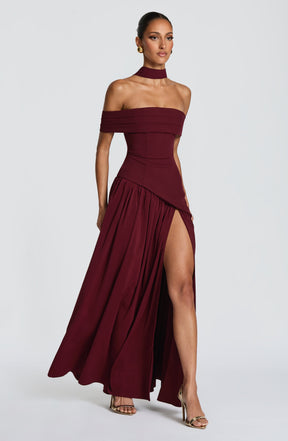 Delilah Maxi Dress - Cherry Lacquer Ryvelle