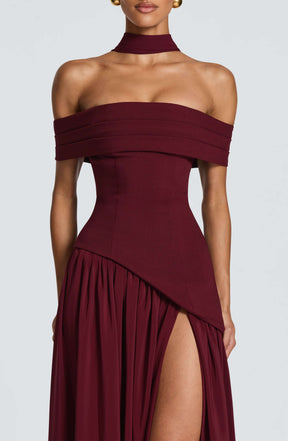 Delilah Maxi Dress - Cherry Lacquer Ryvelle
