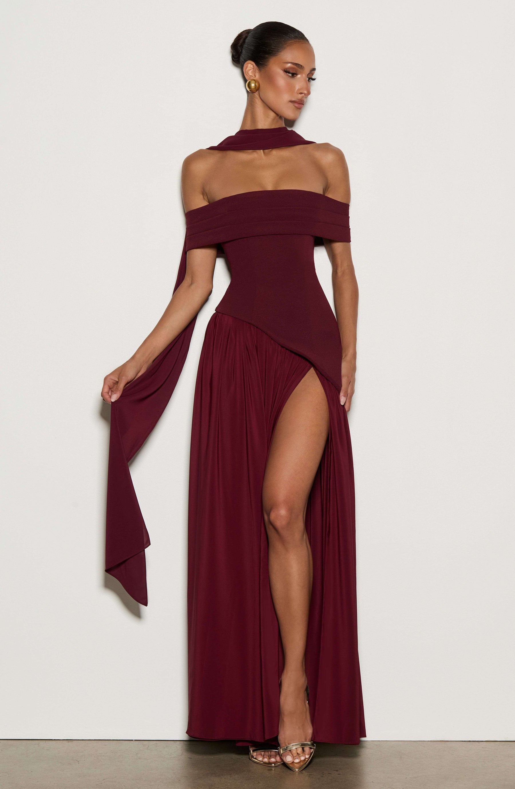 Delilah Maxi Dress - Cherry Lacquer Ryvelle
