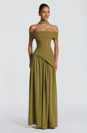 Delilah Maxi Dress - Deep Olive Ryvelle