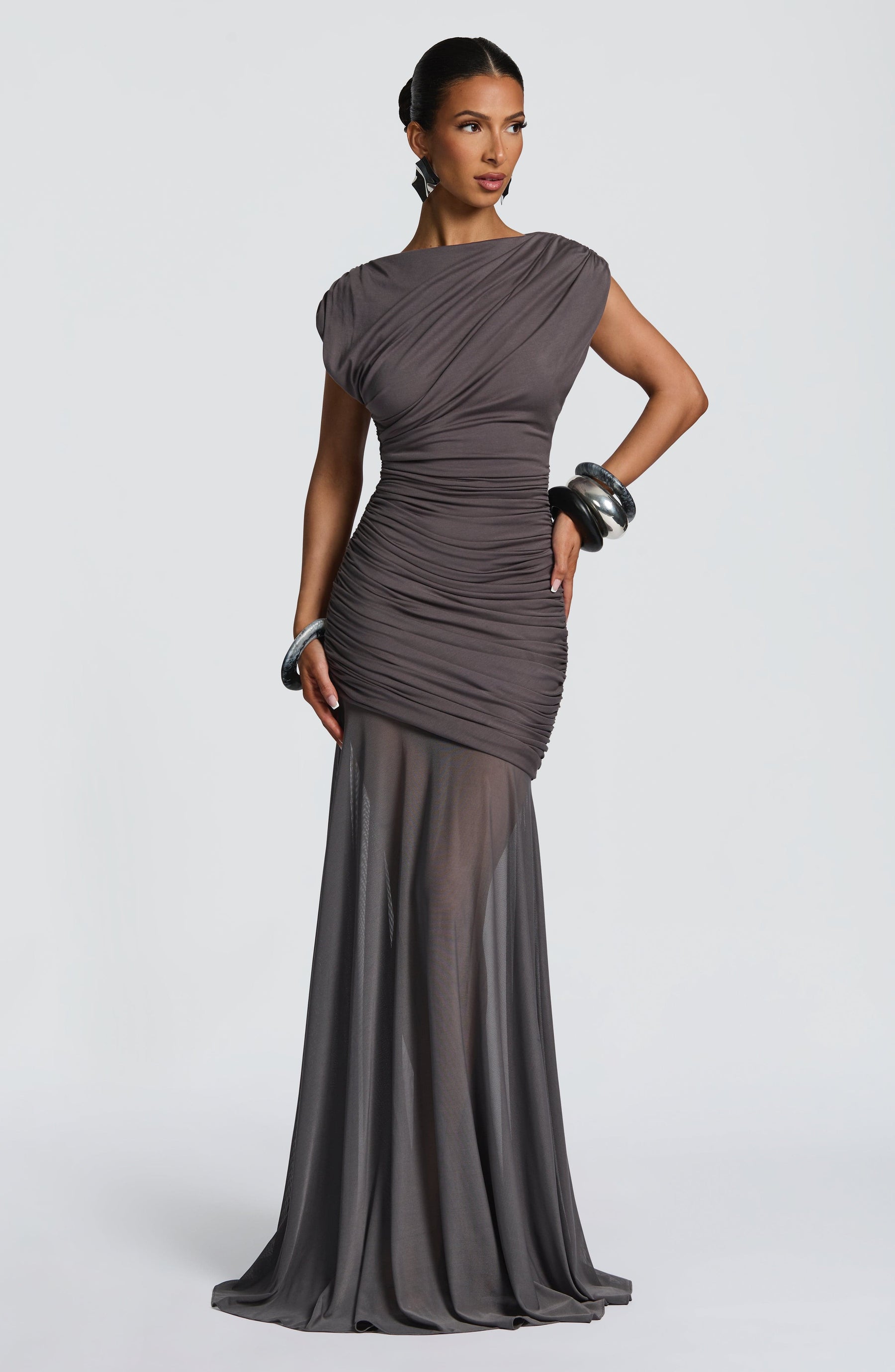Demelza Maxi Dress - Charcoal Ryvelle