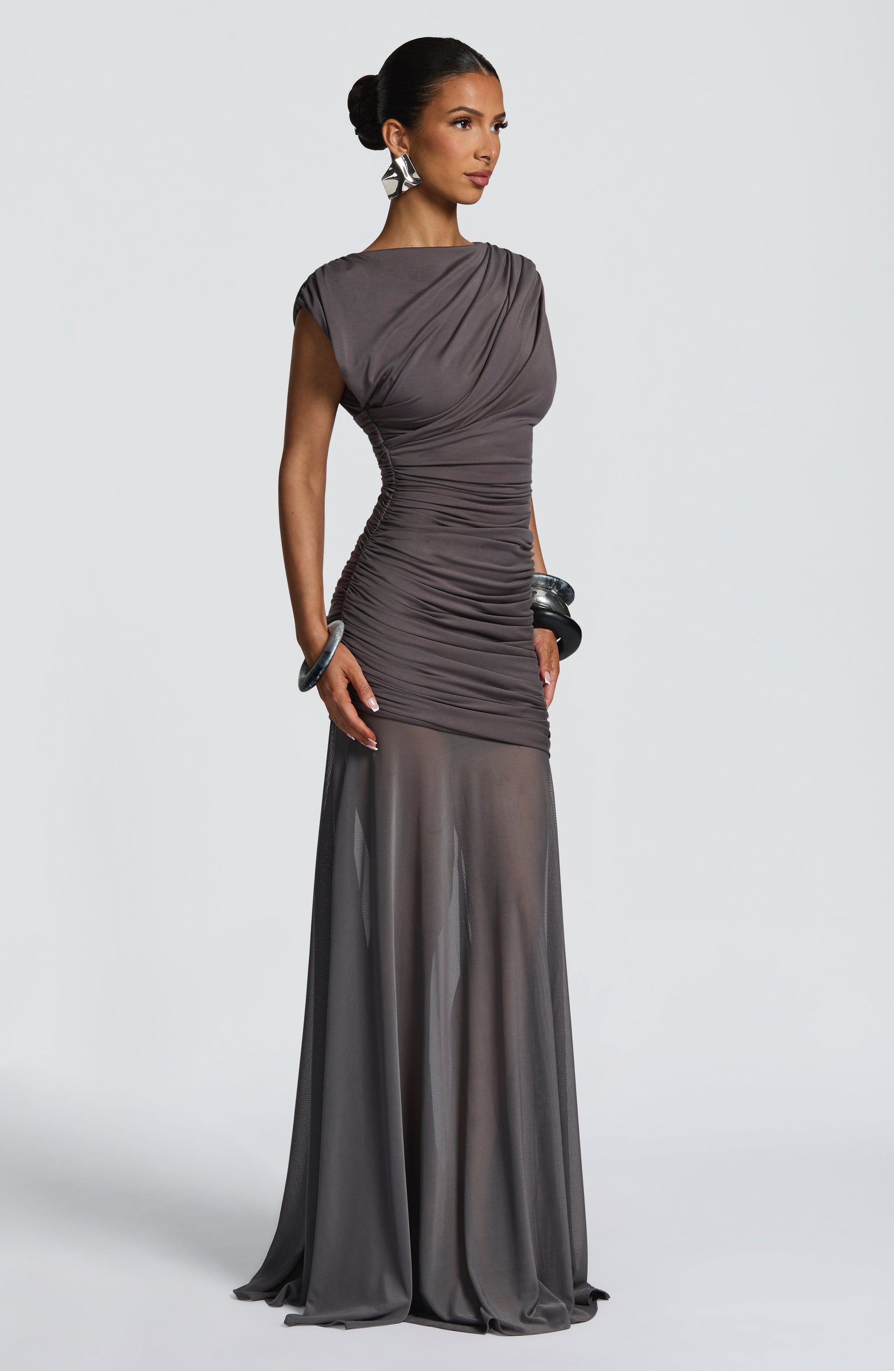 Demelza Maxi Dress - Charcoal Ryvelle