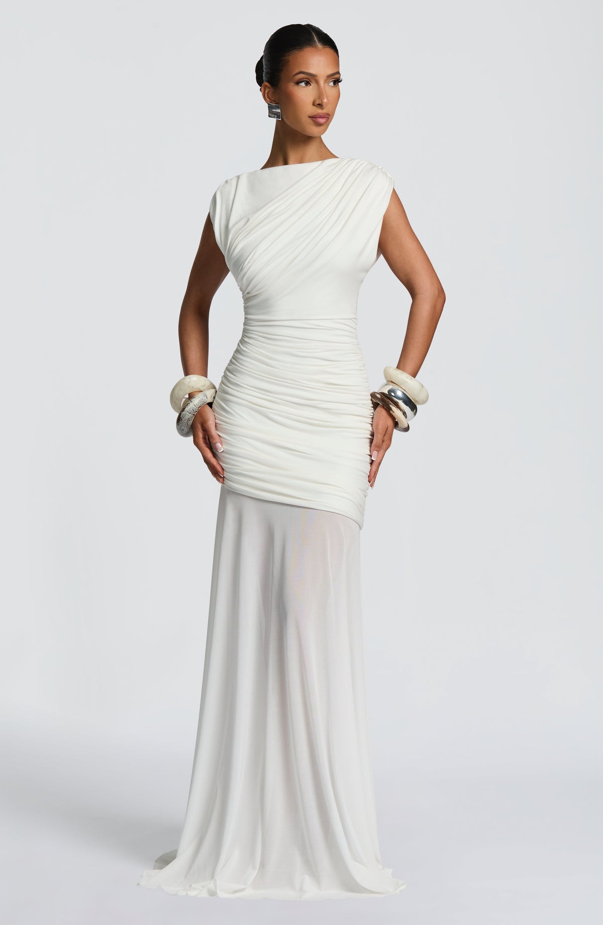 Robe longue Demelza - Ivoire