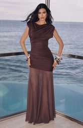 Demelza Maxi Dress - Plum Brown Ryvelle