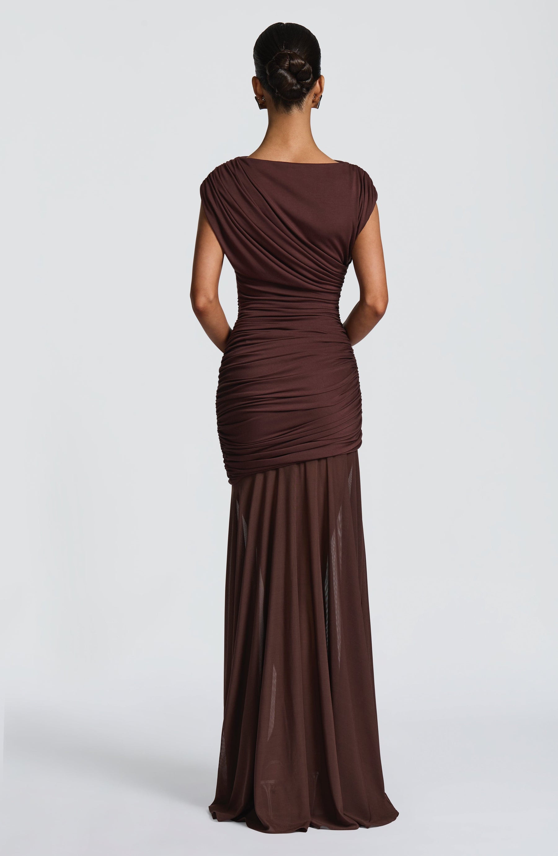 Demelza Maxi Dress - Plum Brown Ryvelle