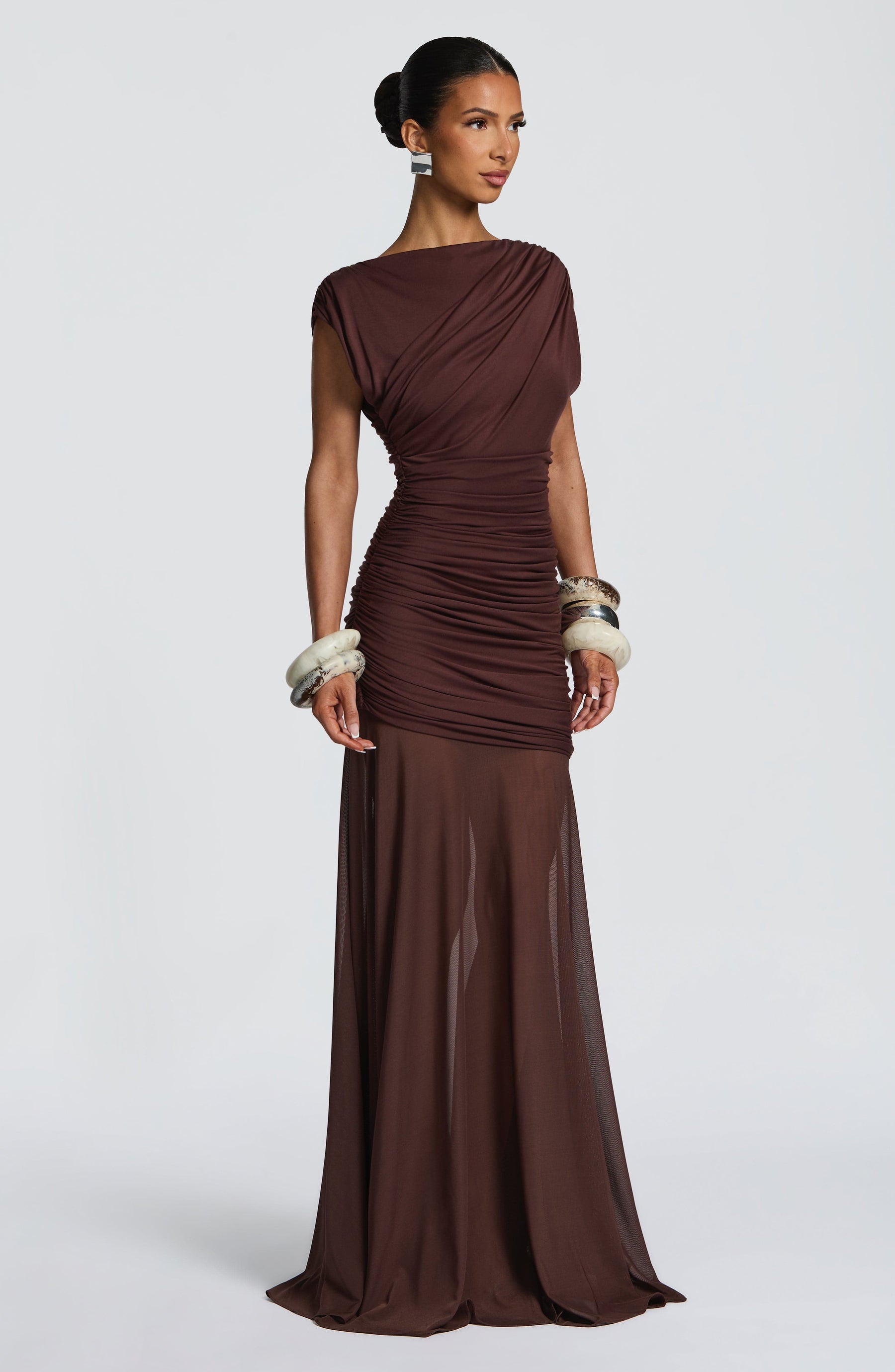 Demelza Maxi Dress - Plum Brown Ryvelle