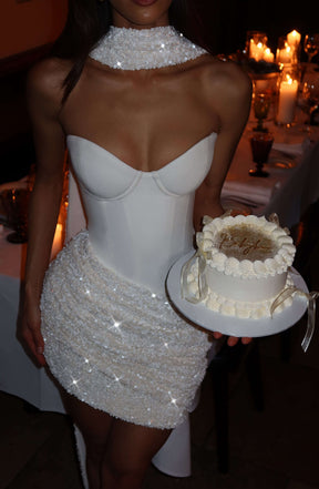 Denise Mini Dress - Ivory Ryvelle