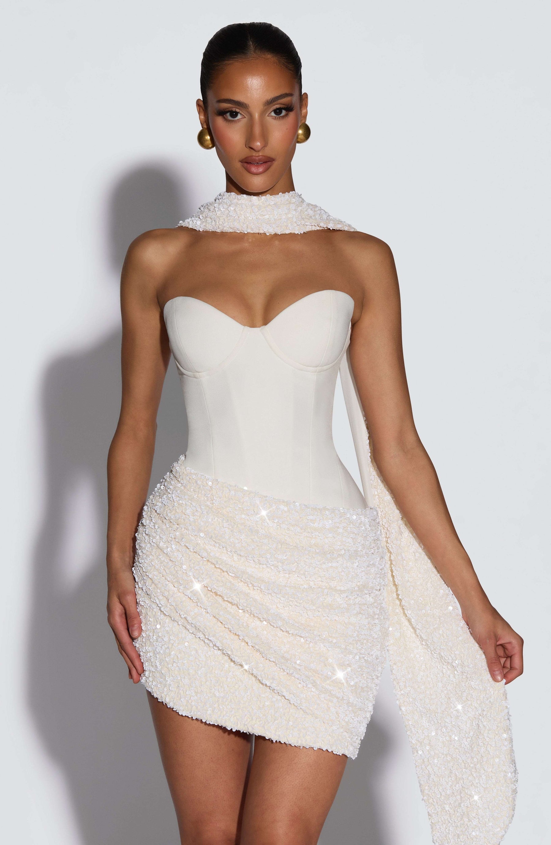 Denise Mini Dress - Ivory Ryvelle