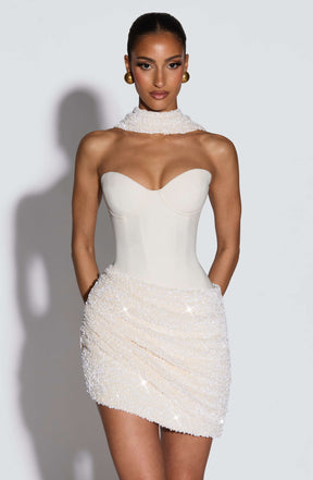 Denise Mini Dress - Ivory Ryvelle