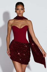 Denise Mini Dress - Wine Ryvelle